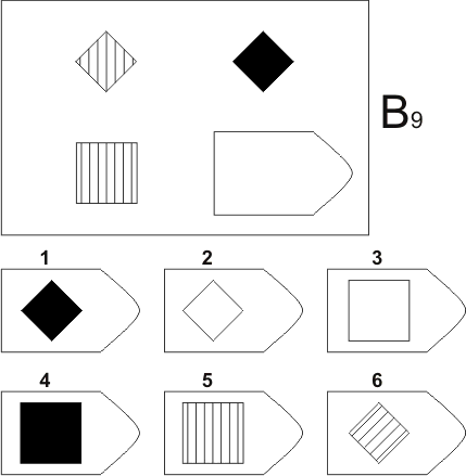 прогрессивные матрицы Равена, серия B, карточка 9